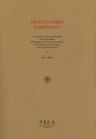 Studi classici e orientali (2013) vol.59