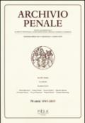 Archivio penale. Rivista quadrimestrale di diritto, procedura e legislazione penale, speciale, europea e comparata (2015). 1.