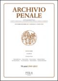 Archivio penale. Rivista quadrimestrale di diritto, procedura e legislazione penale, speciale, europea e comparata (2015). 3.