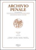 Archivio penale. Rivista quadrimestrale di diritto, procedura e legislazione penale, speciale, europea e comparata (2016). 2.