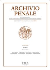 Archivio penale. Rivista quadrimestrale di diritto, procedura e legislazione penale, speciale, europea e comparata (2016). 2.