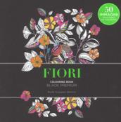 Fiori. Black premium. Colouring book antistress