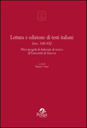 Lettura e edizione di testi italiani (secc. XIII-XX). Dieci progetti di dottorato di ricerca all'Università di Ginevra