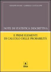 Note di statistica descrittiva e primi elementi di calcolo delle probabilità