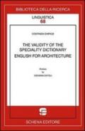 The validity of the speciality dictionary. English for architecture
