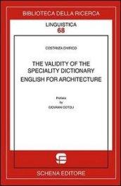 The validity of the speciality dictionary. English for architecture
