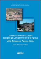 Analisi conoscitiva di due emergenze architettoniche di pregio. Villa Rendano e Palazzo Tarsia