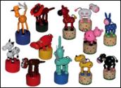 Allegri animaletti in legno. Colori e modelli assortiti