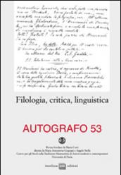 Filologia, critica, linguistica