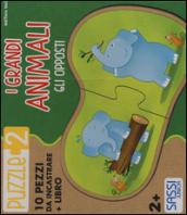 I grandi animali. Gli opposti. Puzzle 2. Ediz. illustrata. Con libro