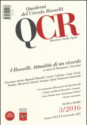 QCR. Quaderni del Circolo Fratelli Rosselli (2016). 3.