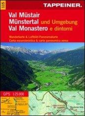 Cartina Val Monastero e dintorni. Carta escursionistica & carta panoramica aerea. Ediz. multilingue