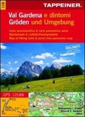 Cartina val Gardena e dintorni. Ediz. multilingue