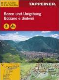 Cartina Bolzano e dintorni. Carta escursionistica & carta panoramica aerea. Ediz. multilingue