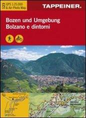 Cartina Bolzano e dintorni. Carta escursionistica & carta panoramica aerea. Ediz. multilingue