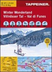 Winter wonderland Val di Funes. Carta topografica 1:25.000. Con panoramiche 3D. Ediz. italiana e tedesca