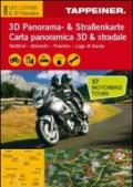 Südtirol. Dolomiti. Trentino. Lago di Garda. Carta mototuristica, carta panoramica 3D & stradale. Ediz. italiana e tedesca