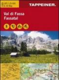 Val di Fassa. Cartina topografica. Carta panoramica 3D. Ediz. italiana e tedesca