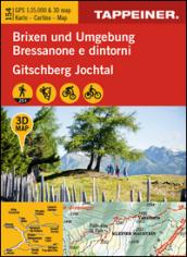 Brixen un Umgebung-Bressanone e dintorni. Cartina topografica 1:35000. Con panoramiche 3D. Ediz. bilingue