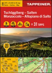 Tschoggelberg. Salten-Monzoccolo. Altopiano di Salto. Cartina topografica 1:25000. Con panoramiche 3D. Ediz. bilingue. 125.