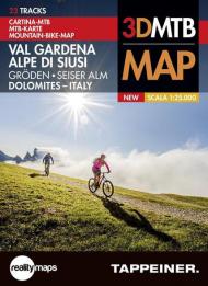 Cartina MTB. Val Gerdena-Alpe di Siusi. 3DMTB map 1:25.000. Ediz. italiana, inglese e tedesca