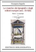 Le marche dei tipografi e degli editori europei: 1