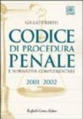 Codice di procedura penale e normativa complementare 2001-2002