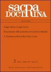 Legge antica e legge nuova. Il sacramento della penitenza nei Concili occidentali. S. Tommaso nell'enciclica Fides et ratio