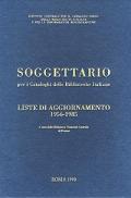 Soggettario per i Cataloghi delle Biblioteche Italiane con liste di aggiornamento 1956-1985