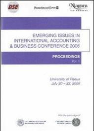 Emerging issues in international accounting & business conference 2006
