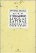 Note al Thesaurus linguae latinae. Addenda et corregenda