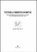 Vetera christianorum. Rivista del Dipartimento di studi classici e cristiani dell'Università degli studi di Bari (2011). Vol. 48