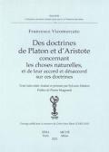 Des doctrines de Platon et d'Aristote concernant les choses naturelles, et de leur accord et désaccord sur ces doctrines