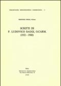 Scritti di p. Ludovico Saggi (1921-1988)