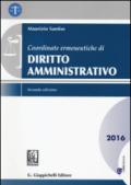 Coordinate ermeneutiche di Diritto amministrativo: 2016