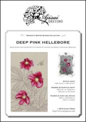 Deep pink hellebore. Cross stitch blackwork design. Ediz. italiana, inglese e francese