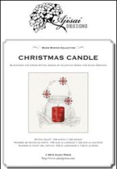 Christmas candle. Cross stitch and blackwork design