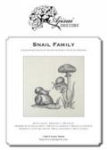 Snail family. Blackwork design