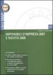 Imponibile d'impresa 2007 e novità 2008