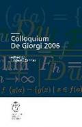 Colloquium De Giorgi 2006