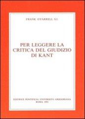 Per leggere la Critica del giudizio di Kant