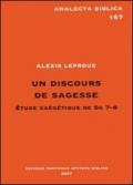 Un discours de sagesse. Etude éxégétique de Sg 7-8