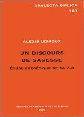 Un discours de sagesse. Etude éxégétique de Sg 7-8