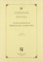 Studi e ricerche di terminologia alimentaria