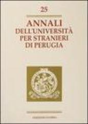 Annali dell'Università per stranieri di Perugia. Anno VI: 25