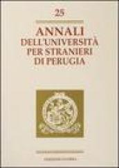 Annali dell'Università per stranieri di Perugia. Anno VI: 25