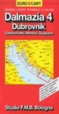 Dalmazia. Dubrovnik. Carta stradale 1:100.000