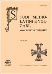 Studi mediolatini e volgari (2013). Vol. 59