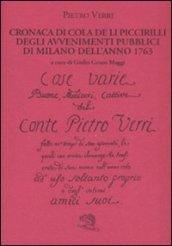 Cronaca di Cola de li Piccirilli degli avvenimenti pubblici di Milano dell'anno 1763