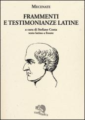 Frammenti e testimonianze latine. Testo latino a fronte